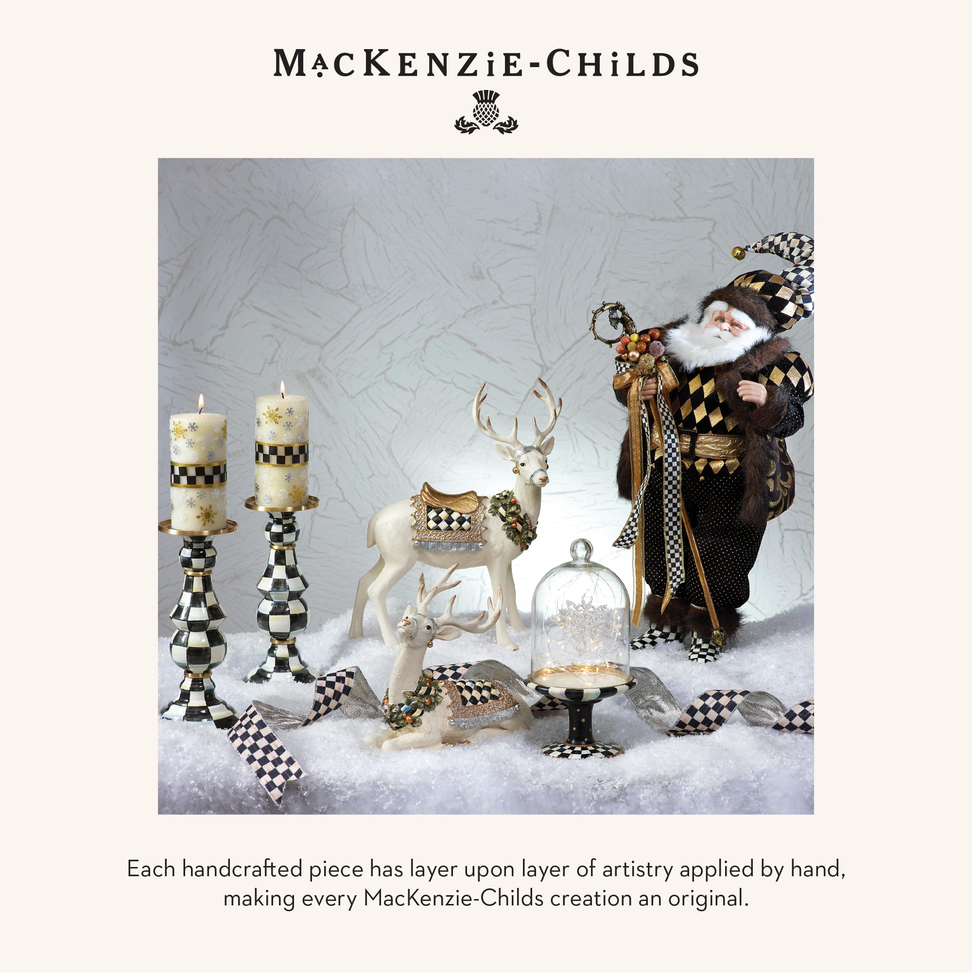 Amazon.com: MACKENZIE-CHILDS Winter White Deer Statue, Christmas